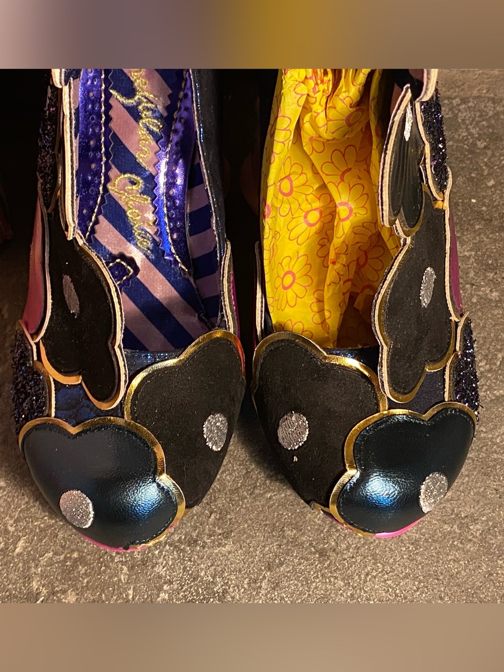 NIB Irregular Choice “Hippo-Ray”booties,sparkly flowers,pink Hippo heels,10 - Picture 11 of 16